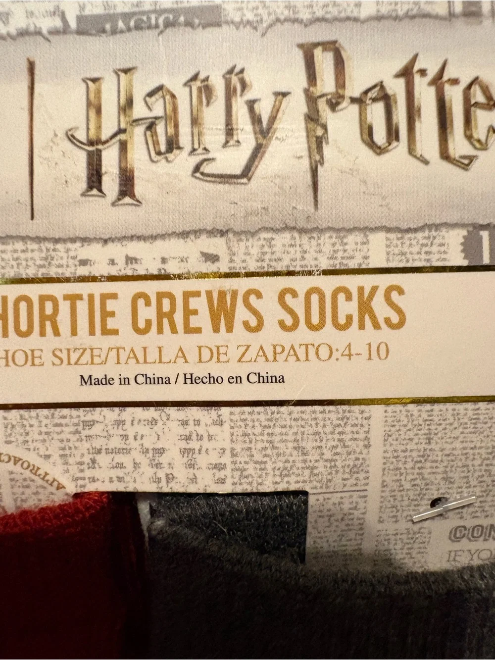 Warner Bros. Harry Potter Shortie Crew Socks - Red & Gray